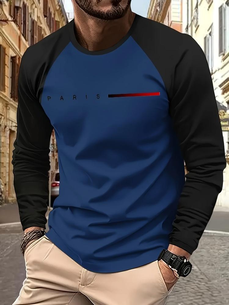 2025 Neuer Herbst Herren Rundhals Lässig Streetwear Locker und Modisch Sportbekleidung Mit Buchstabenmuster Kreatives Langarm-T-Shirt