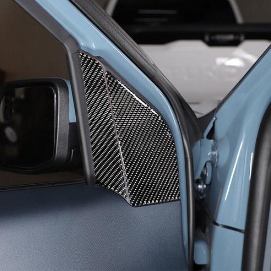 4PCS Real Carbon Fiber Car Door A-Pillar Interior Trim For Ford Maverick -23