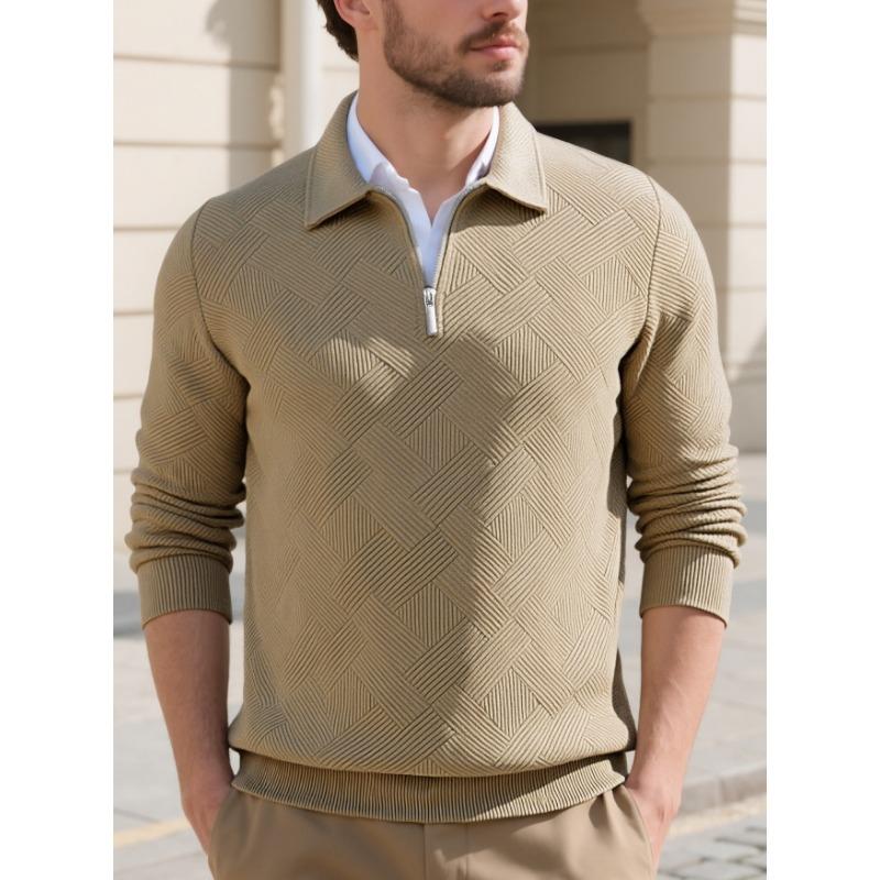 Men S Half Zip Pullover Sweatshirt Long Sleeve Casual Jacquard