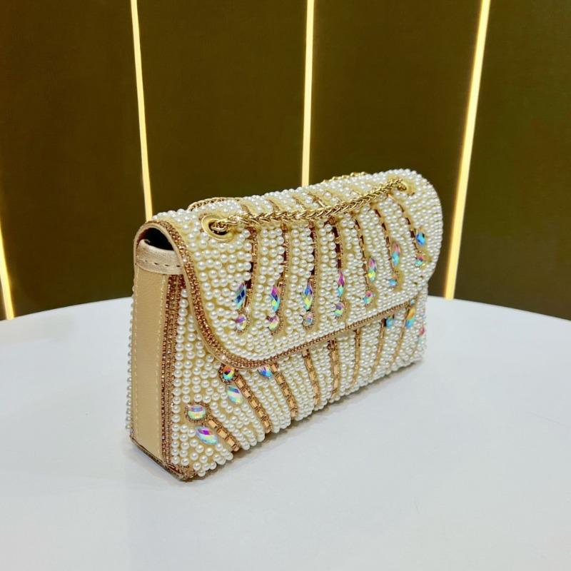 Borsa a tracolla con perle - Borsa quadrata piccola a catena goccia d'acqua da cocktail Pochette Borsa a mano Borsa a spalla Borsa da sera