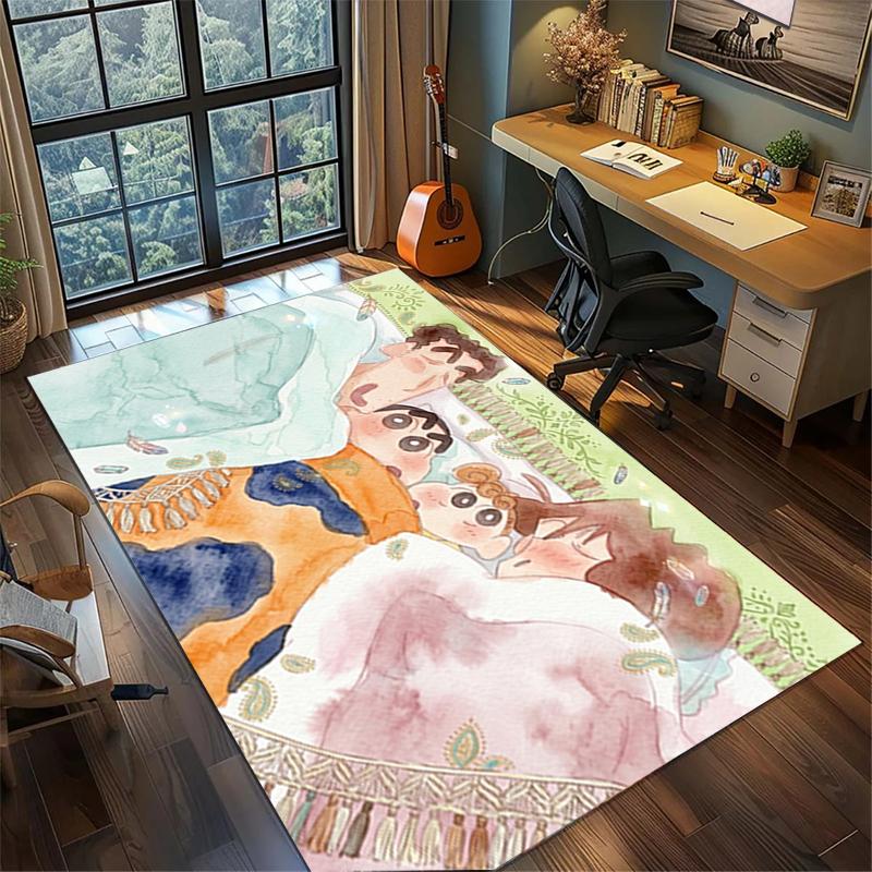 Washable Non Slip Crayon Shin-chan Rug Large Area Floor Mat Bedroom Gamer Room Decor