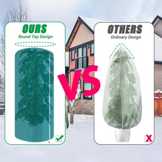 Plant Freeze Protection Cover Frost Cloth Blankets with Zipper Drawstring Large Reusable Plant Protector Tree Covers for Outdoor Plants Shrub Potted