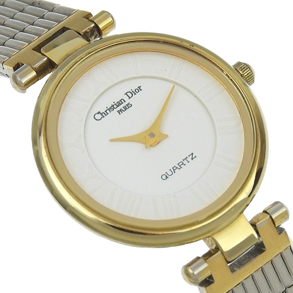 Dior Watches 4715032 WhiteDial Stainless Steel/Plated Gold Quartz Analog Display Women Used