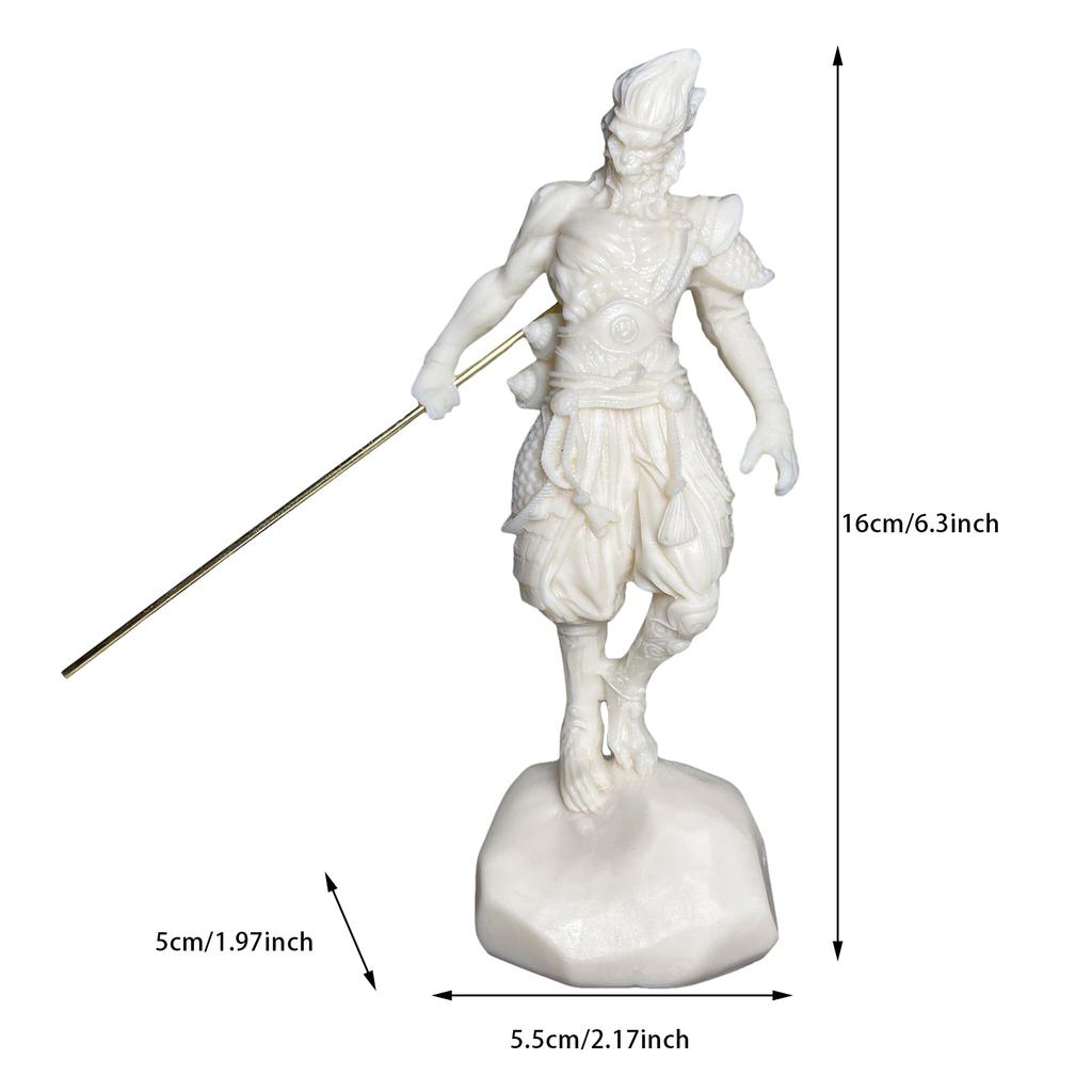 White Color Sun Wukong Statue Home Decoration Durable Craft Model Accessories Desktop Ornaments Decor Resin Garage Kit