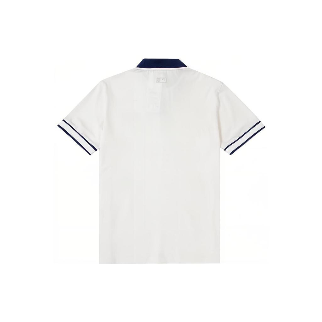 MLB Los Angeles Dodgers Logo Print Color Block Short Sleeve Polo Shirt Unisex polo shirts White 3LPQM0333-07CRS