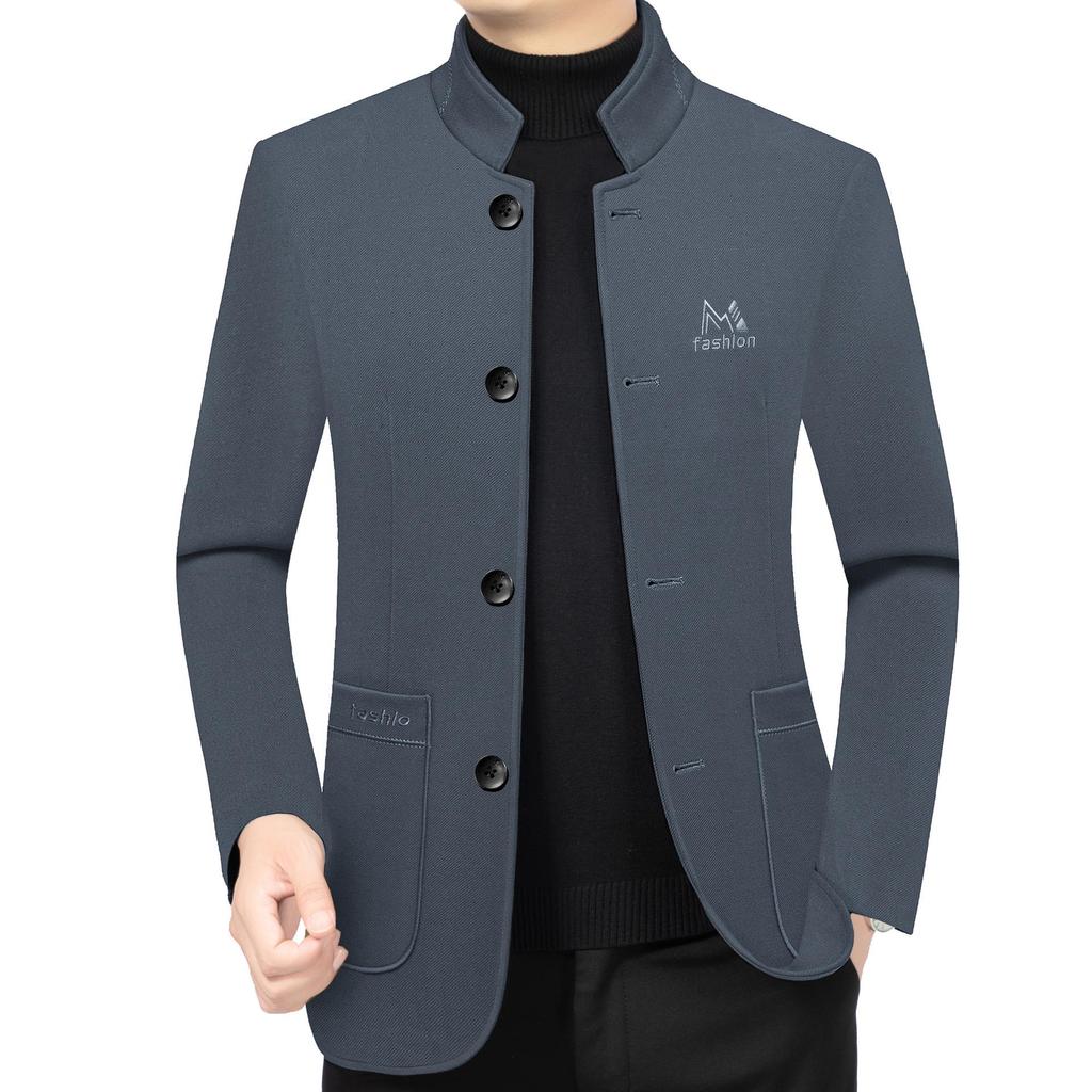 2025 Spring Men's Trendy Stand-up Collar Business Jacket - Versatile Casual Outerwear for All Ages
