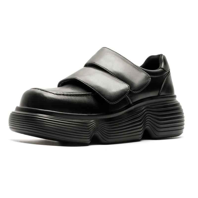 Paris Derby shoes niche design casual leather shoes men's black British high-end big head shoes men's 30315-J