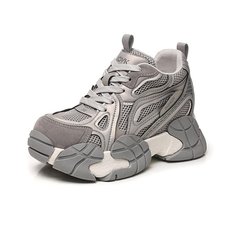 Dad shoes women's spring and autumn new fashion mesh casual shoes lightweight platform student sports shoes