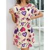 Women's Cute Cat Print Short Sleeve Nightgown