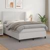 Exclusive House - Bed Slat Base with Mattress White 140x200cm Faux Leather