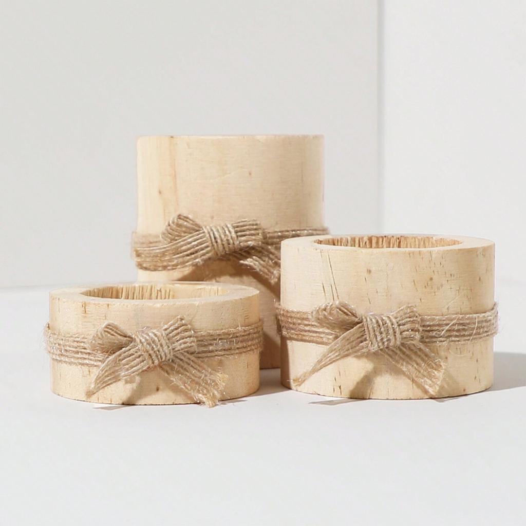 1 Stück/3 Stück - Holz-Teelichthalter, geeignet zur Dekoration von Holzbalkonkästen in der Mitte von Hochzeits- und Geburtstagstischen