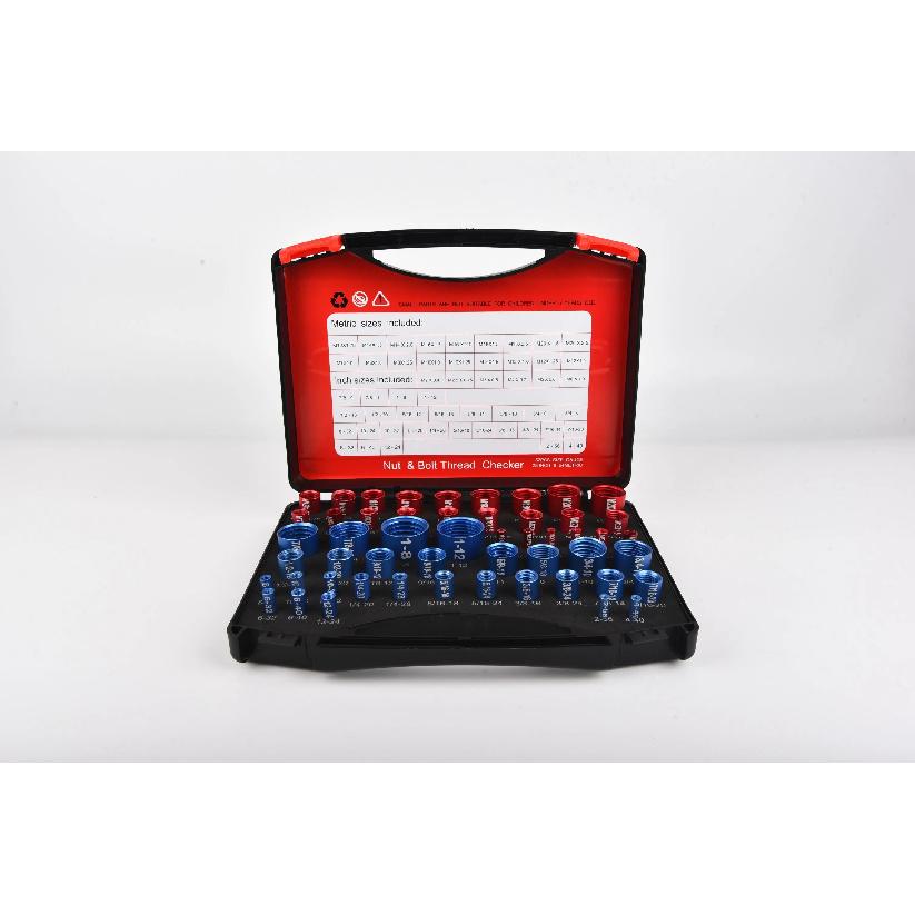 52PCS Metric Imperial Bolt Nut Gauge Tool Wear Resistant Precise Nut Bolt Thread Checker for Plumber Machinist and Handymen