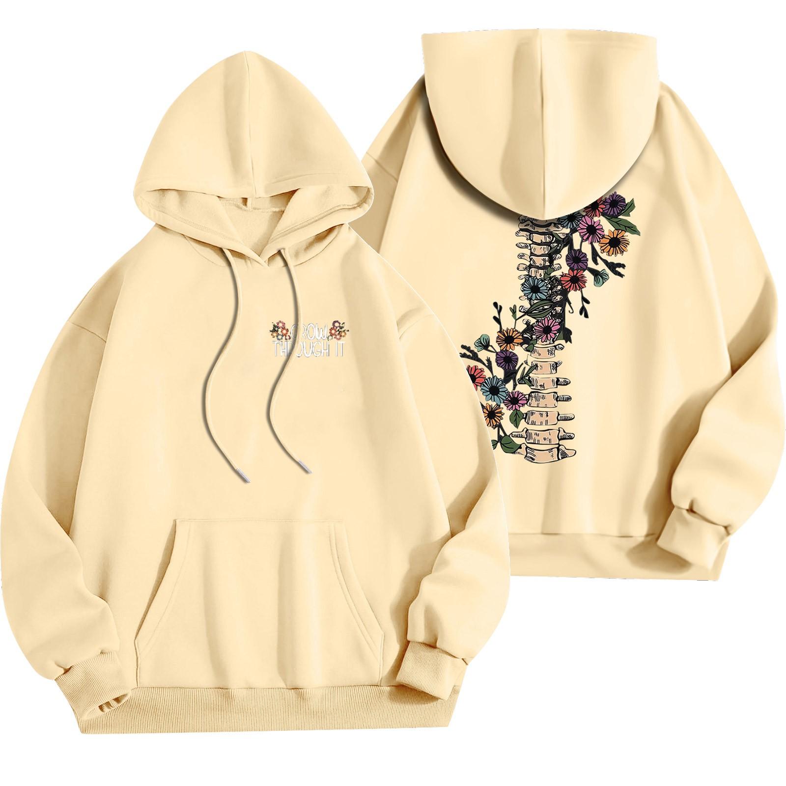 

Женский модный легкий свитер с длинными рукавами и карманами с цветочным принтом XL жёлтый