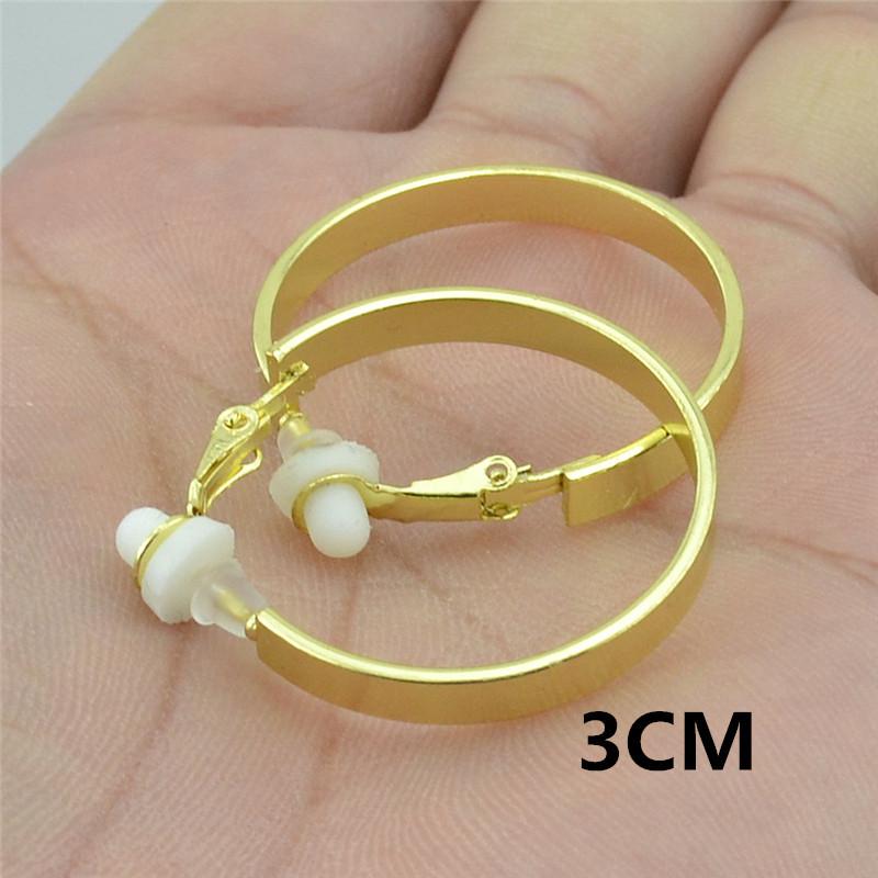 Women's Versatile Large Hoop Earrings - Trendy Personality In Black, Gold, Silver; Non-Piercing Ear Clips for Nightclubs