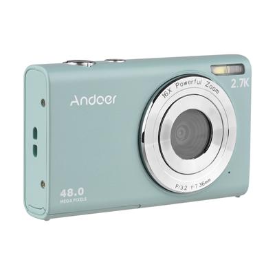 Andoer Ψηφιακή κάμερα 2,7K Συμπαγής βιντεοκάμερα 48MP Αυτόματη εστίαση 2,88 ιντσών Οθόνη IPS 16X Zoom