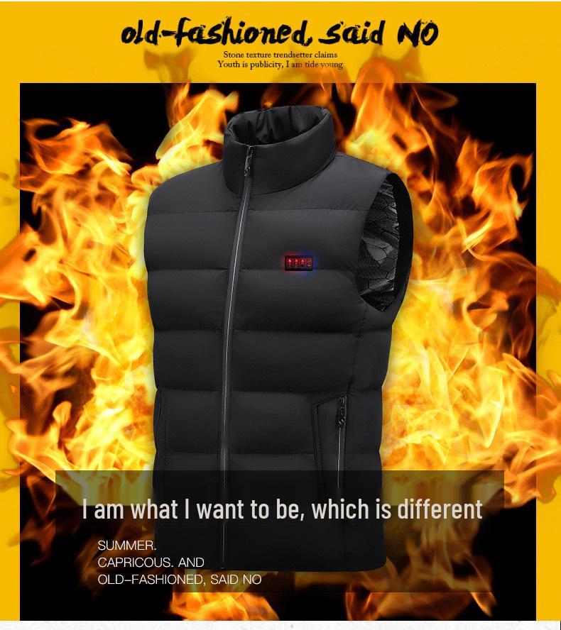 Unisex Smart USB Heated Vest for Motorcycle, Fishing, and More - Cotton-Padded and Ideal for Cold Weather