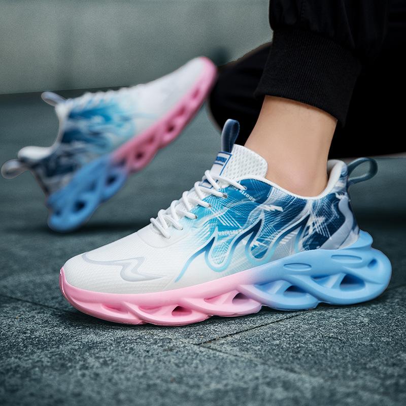 Men's Shoes New Spring and Summer Couples Mesh Breathable Running Sports Shoes Thick Sole Heightening Casual Shoes Large Size