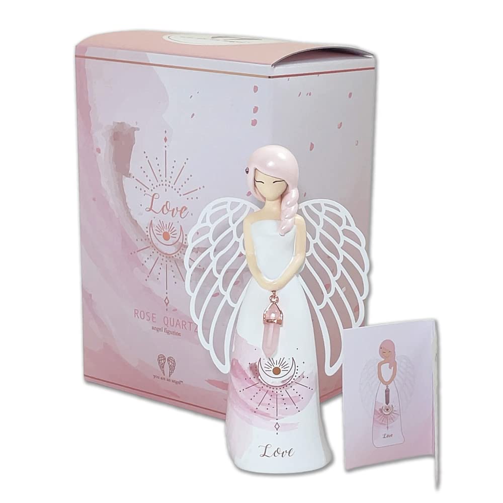 Pink Rose Quartz Angel of Love Figurine, Doll Figure, Gift, Mother's Day, Wedding Gift, Interior Decor