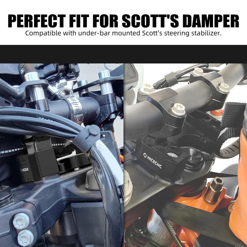 1x Steering Damper Mount 1" Rise Handlebar Riser Kit for KTM 790 Adventure 890 Adventure/R/Rally 2019 2020 2021 2022 2023 2024