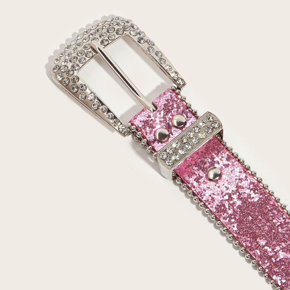 Y2K Rhinestone Belts Zinc Zinc Alloy Waistband Simple Blingbling Belt  Women