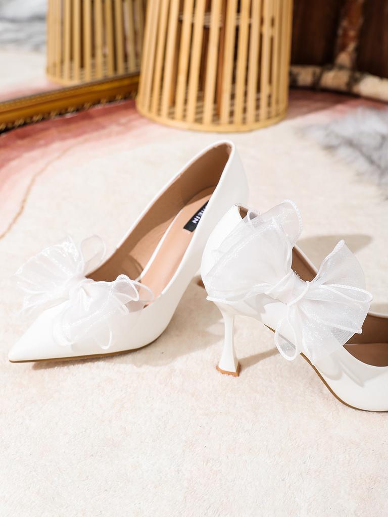 The new handmade bow fabric fancy DIY three-dimensional flower shoe accessories are detachable