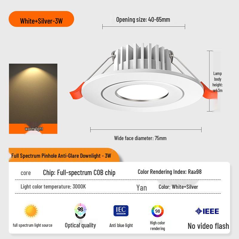 Downlight LED Mic 3W/5W, Gaură 4-6 cm, Spot COB pentru Living & Vitrină Vinuri