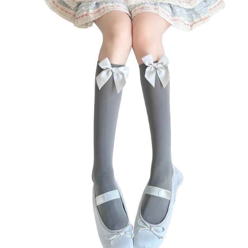 Lolita lolita student white socks medium tube socks calf socks lace lace socks