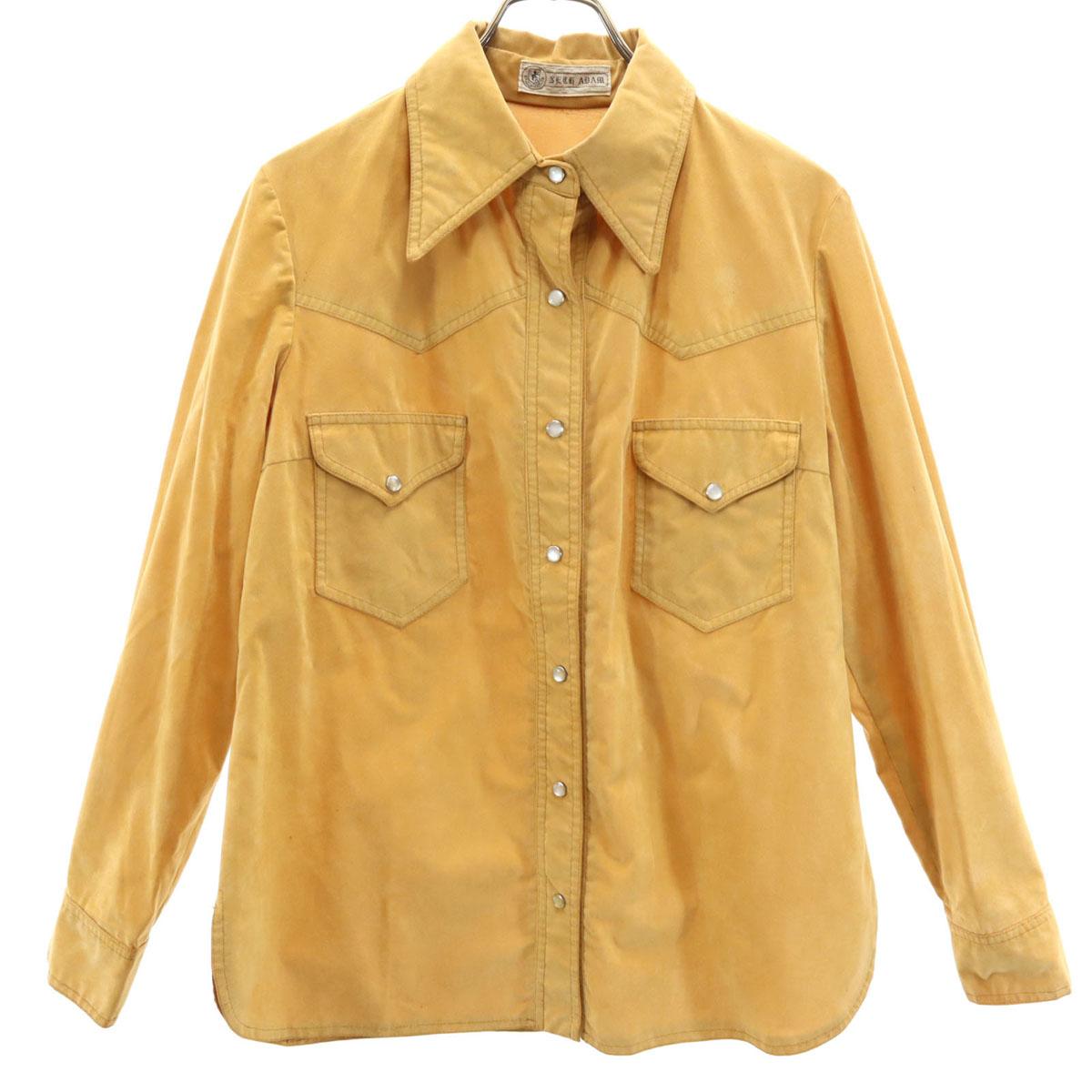 

VINTAGE 70s Long sleeve suede shirt mustard Women Used