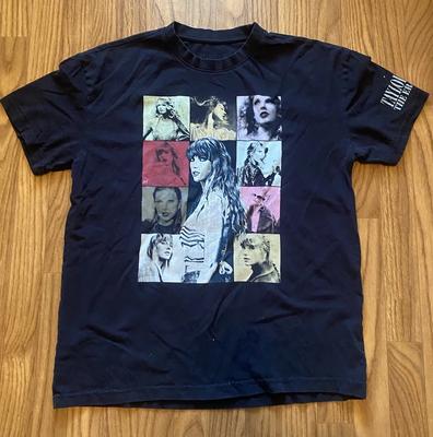 Taylor Swift The Eras Tour Maglietta Nera con Grafica Double Sided per Concerto Taglia S