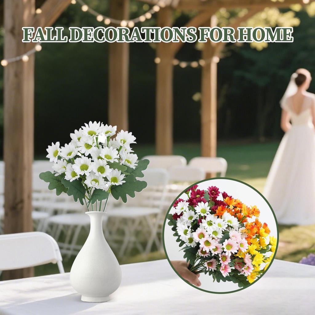 Artificial Plants Flowers Small Chrysanthemum Faux Fall Flower Decor  Wedding flores Valentine's day Home Decoration Fake Flower