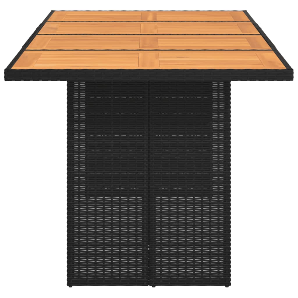 Garden Table with Acacia Wood Top 190 x 80 x 74 cm Poly Rattan