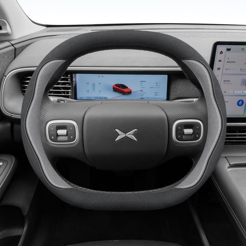 Suede Steering Wheel Cover for Xiaopeng: Fits 24 Models Including G6, X9, P7, P5, M03, G9, G3 - No Sewing Needed