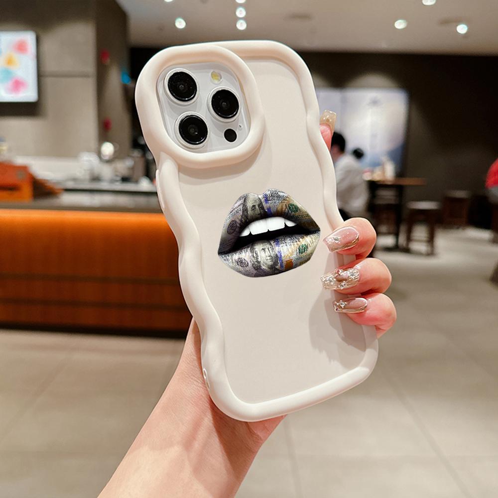 LZ18 Lips kiss Wave Silicone Phone Cases for Samsung A15 S23 FE S24 Ultra A34 A54 A14 A55 Motorola G32 OnePlus Soft Cover