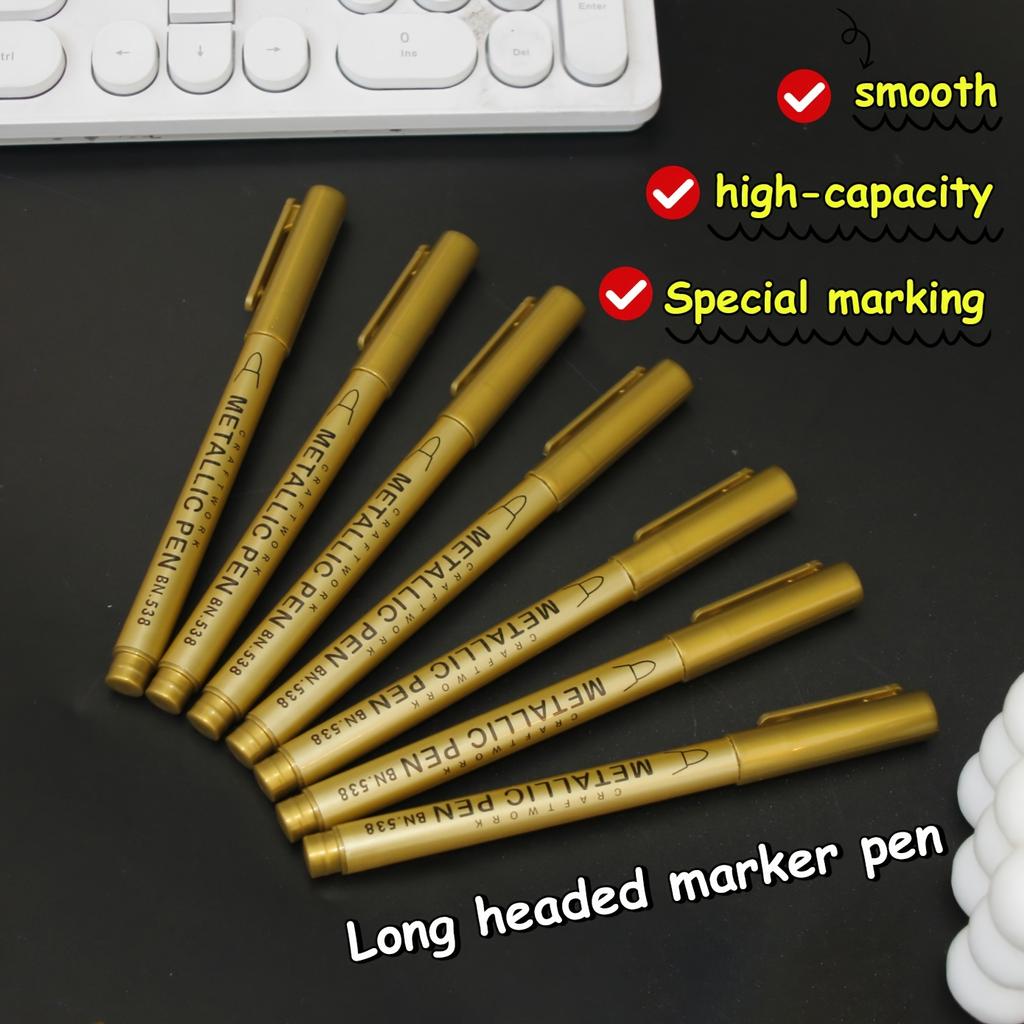 3/6Pcs Waterproof Permanent Paint Marker Pen, Gold and Silver Ink, Metallic, Rock, Mug, Ceramic, Glass, DIY Painting Supplies