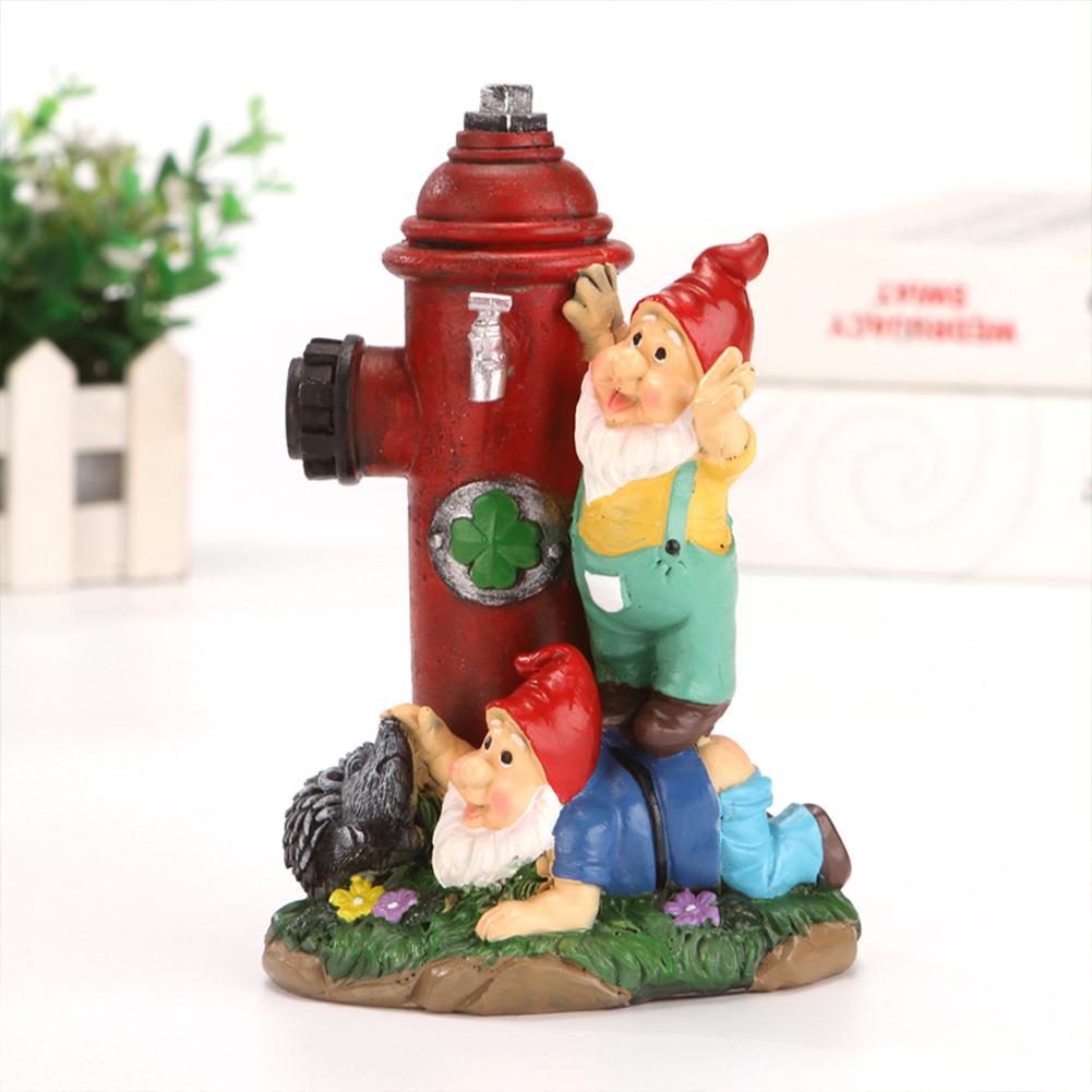 Harz Zwerg Garten Dekoration Hydrant Wasserhahn Stil Skulptur Fee Winddicht Regendicht Langlebig Hellfarbige Ornamente