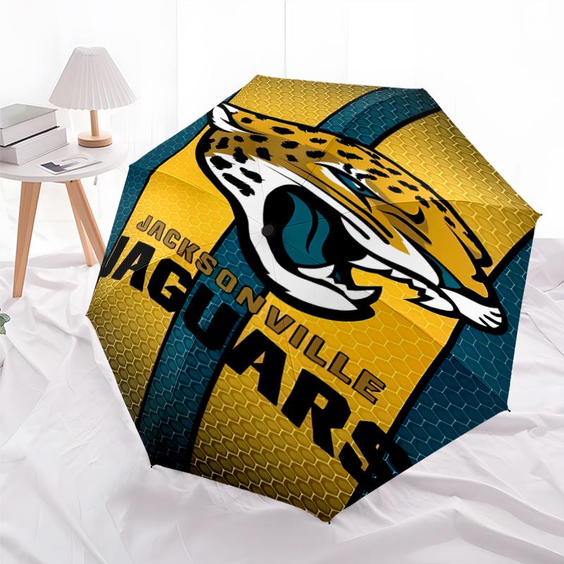 Printed Jacksonville Jaguars logo Folding Umbrella,Outdoor,Leisure,And Travel Umbrella,Durable Umbrella Fabric,Birthday And Holiday Gift