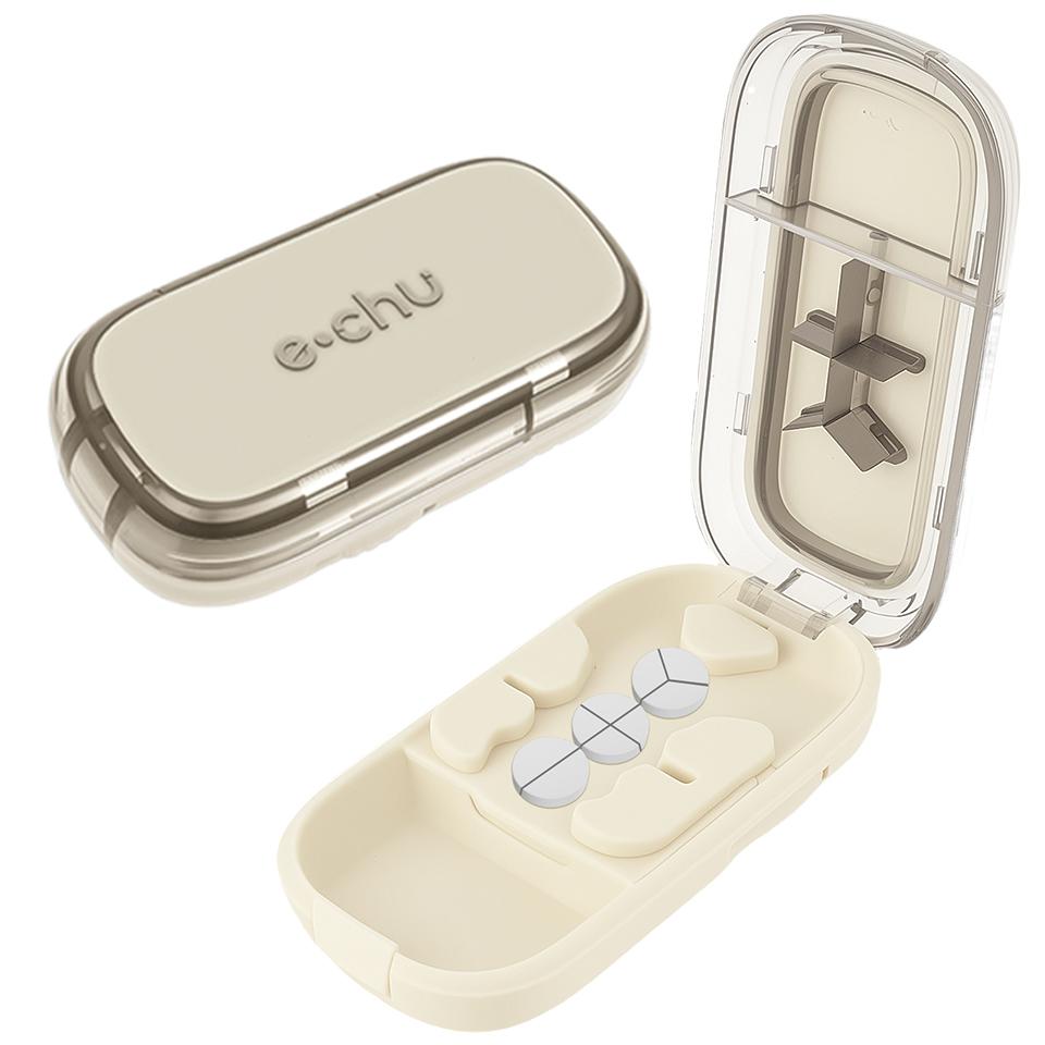 

Pill Cutter Storage Box 1/2 1/3 1/4 Pill Cutter Tablet Divider Medicine Dustproof Portable Organizer Crusher Pill Cutter