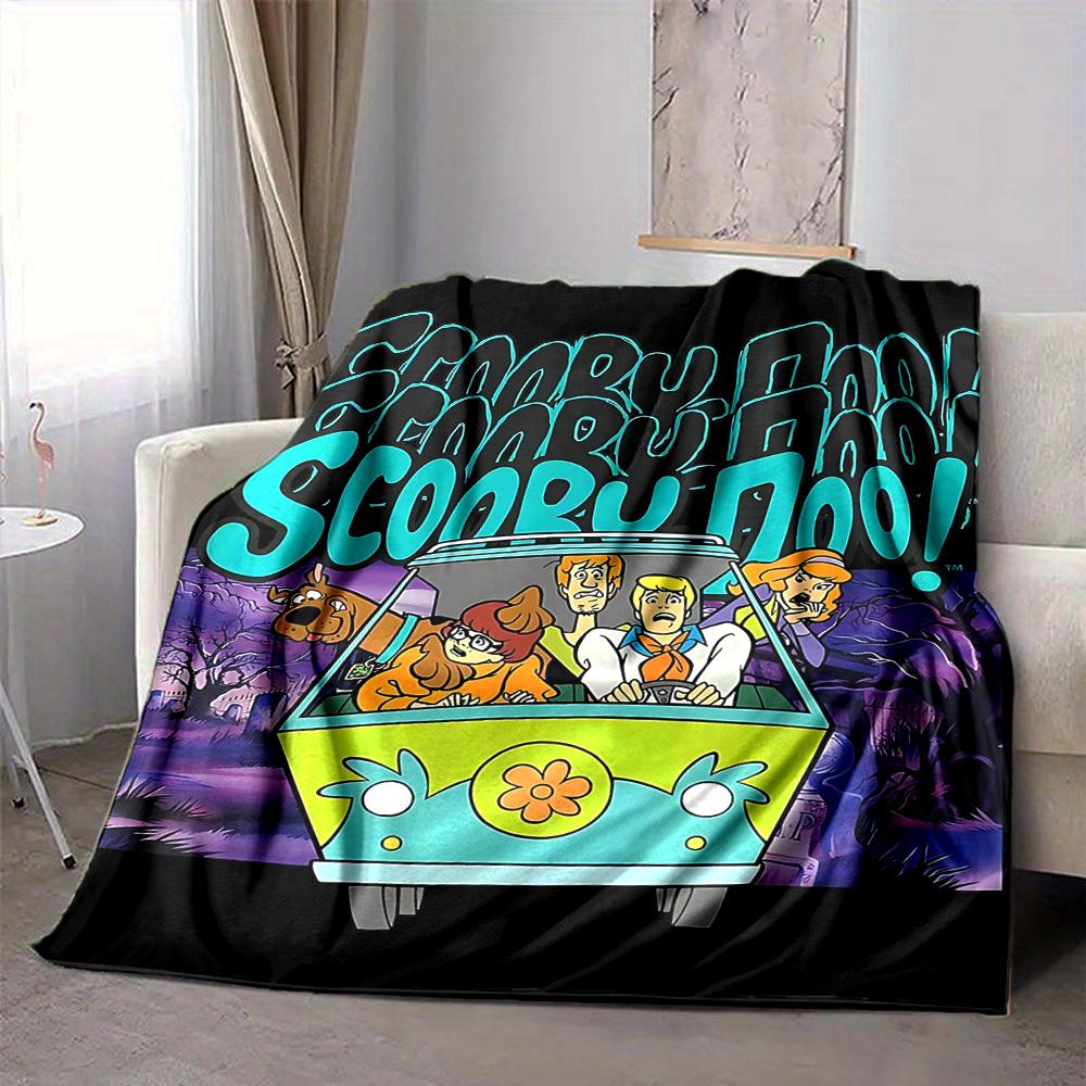 1pc Scooby Doo Blanket Lightweight Flannel Throw For Sofa, Bed, Travel, Livingroom, Office, Couch, Chair, And Bed