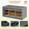 Wooden Hamster Cage, Small Animals Hutch with Tray, Openable Top, Exercise Play House Pen, 115L x 57W x 55Hcm, Grey