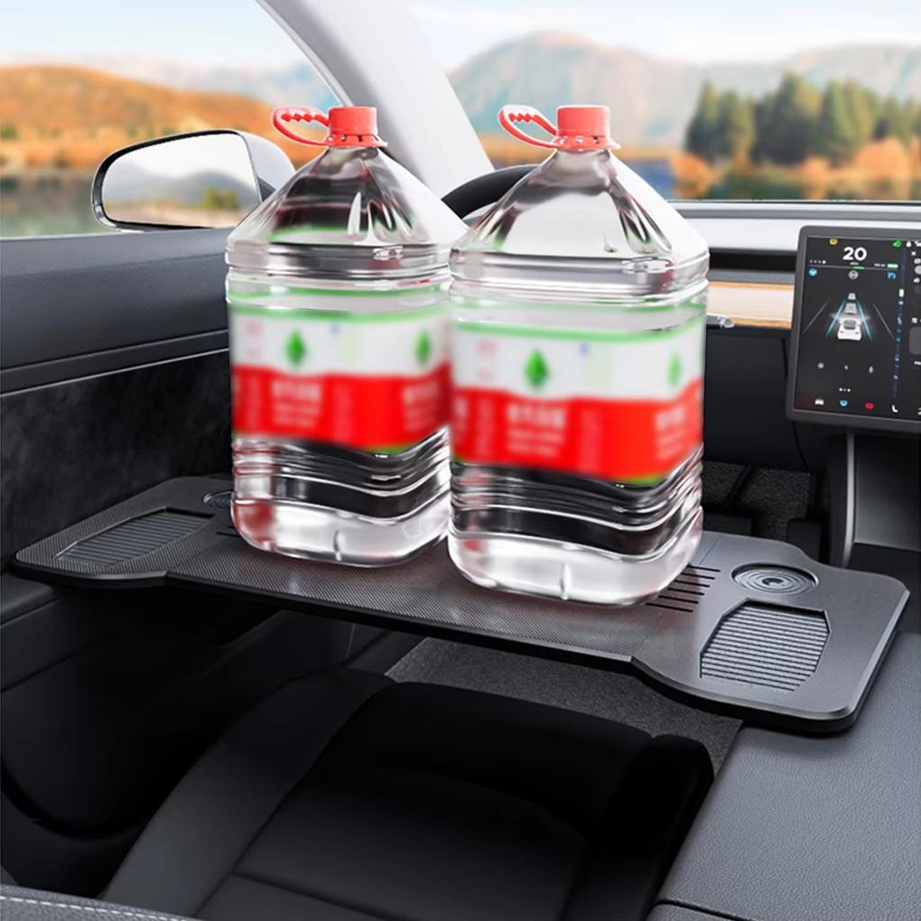For Tesla Model 3/Y Front Seat Tri-Fold Folding Tray Table Multifunctional Car Laptop Desk Portable Work Station