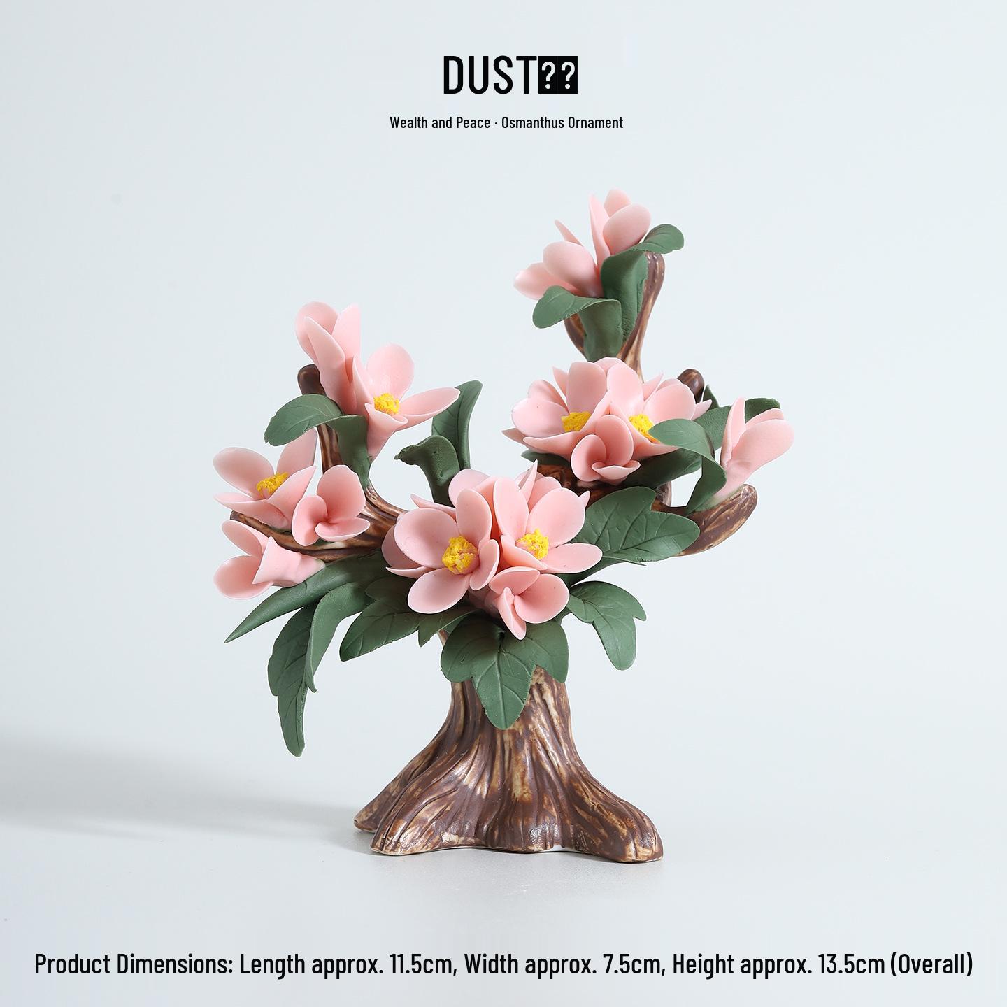 Handcrafted Ceramic Osmanthus Desktop Ornament: Living Room Peony Décor for Wine Cabinet Display