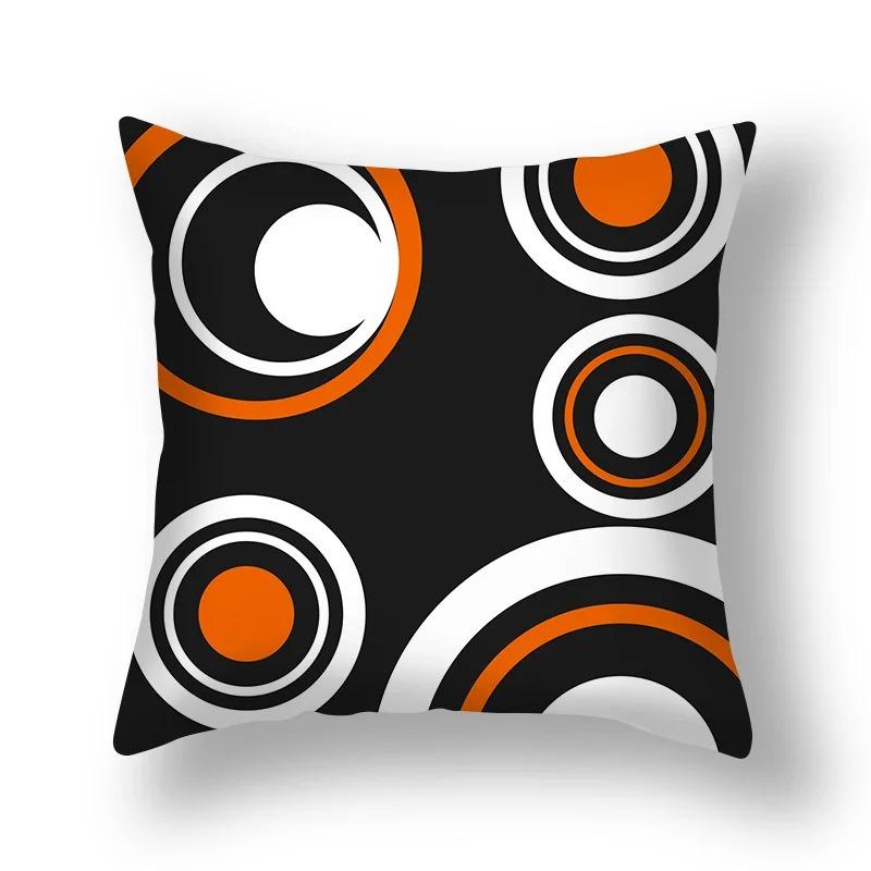 Geometric Red and Black Wave Decorative Pillowcase Car Ornaments Office Living Room Sofa Home Pillowcase