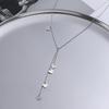 2026 Titanium Steel Love Necklace for Women Fringe Sweater Chain Adjustable Length & Width Personality Niche Fashion Jewelry Non-Fade Light Luxury