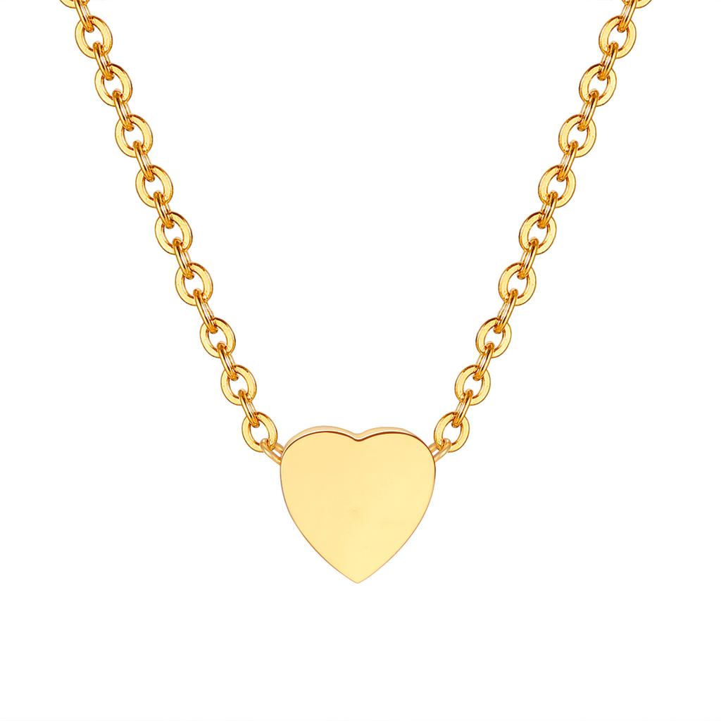 Stylish Stainless Steel Gold Necklace Ladies Heart Snake Chain Simple Personality Double Layer Nc357
