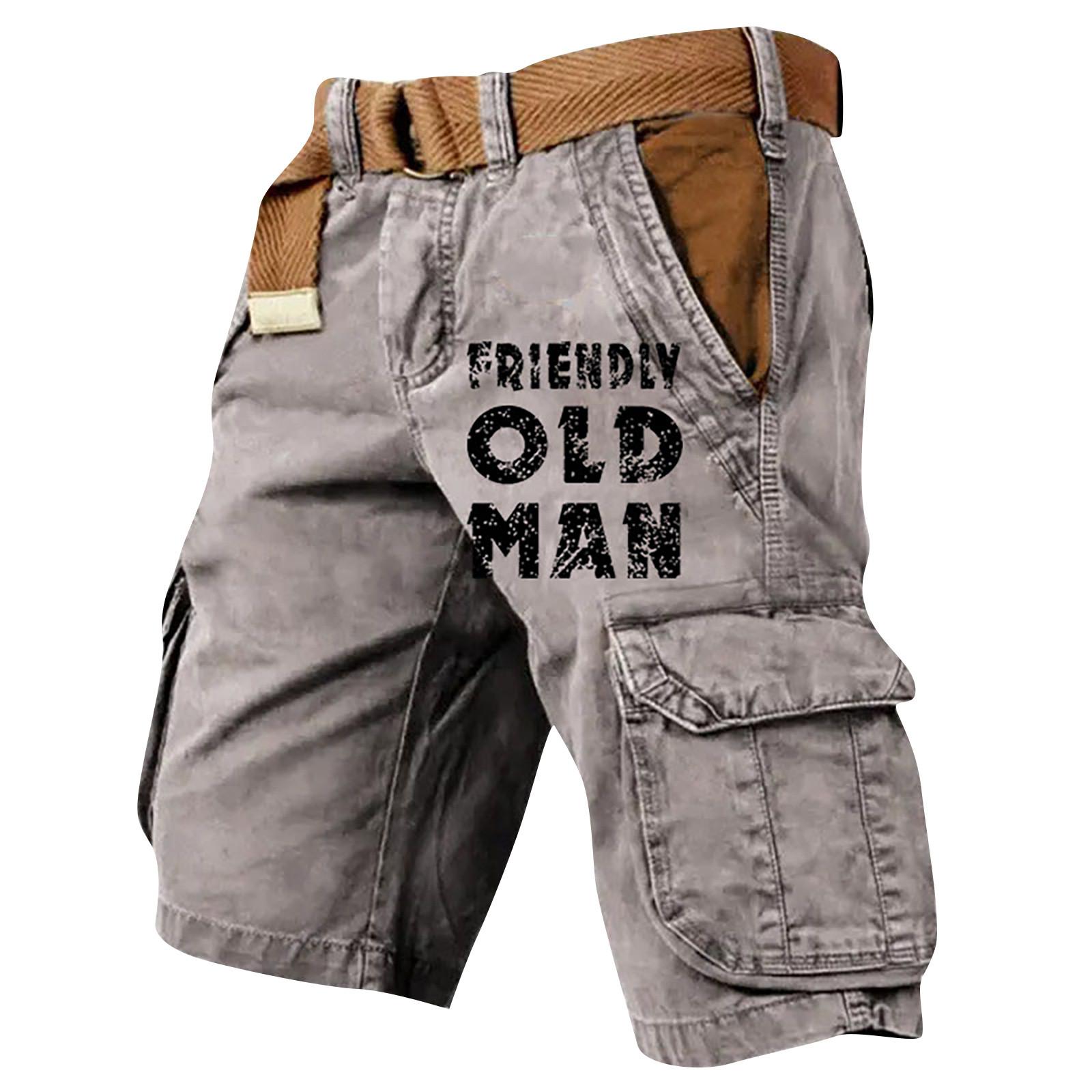 Hibaby1 Casual Cargo Shorts voor Mannen met Riem Comfortabel Katoen Meerdere Zakken Ontwerp, Ideaal voor Buitenactiviteiten XXXL