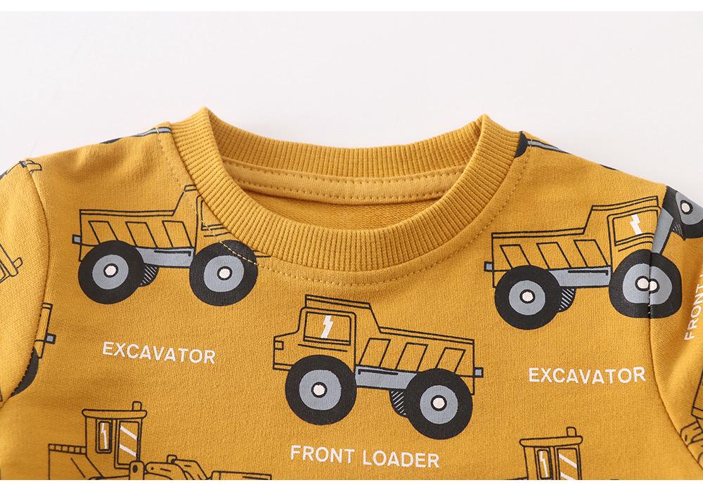 Children's Cartoon Cotton Long Sleeve Sweatshirt - Boys' Autumn Wear, Round Neck, New Casual Design.