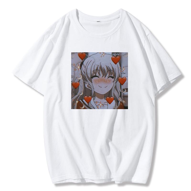 Women&Amp;#39;S T Shirts Summer O Neck Short Sleeve Tee Ulzzang Harajuku Vintage Oversized T Shirt Cartoon Female T-Shirt Tops Clothes