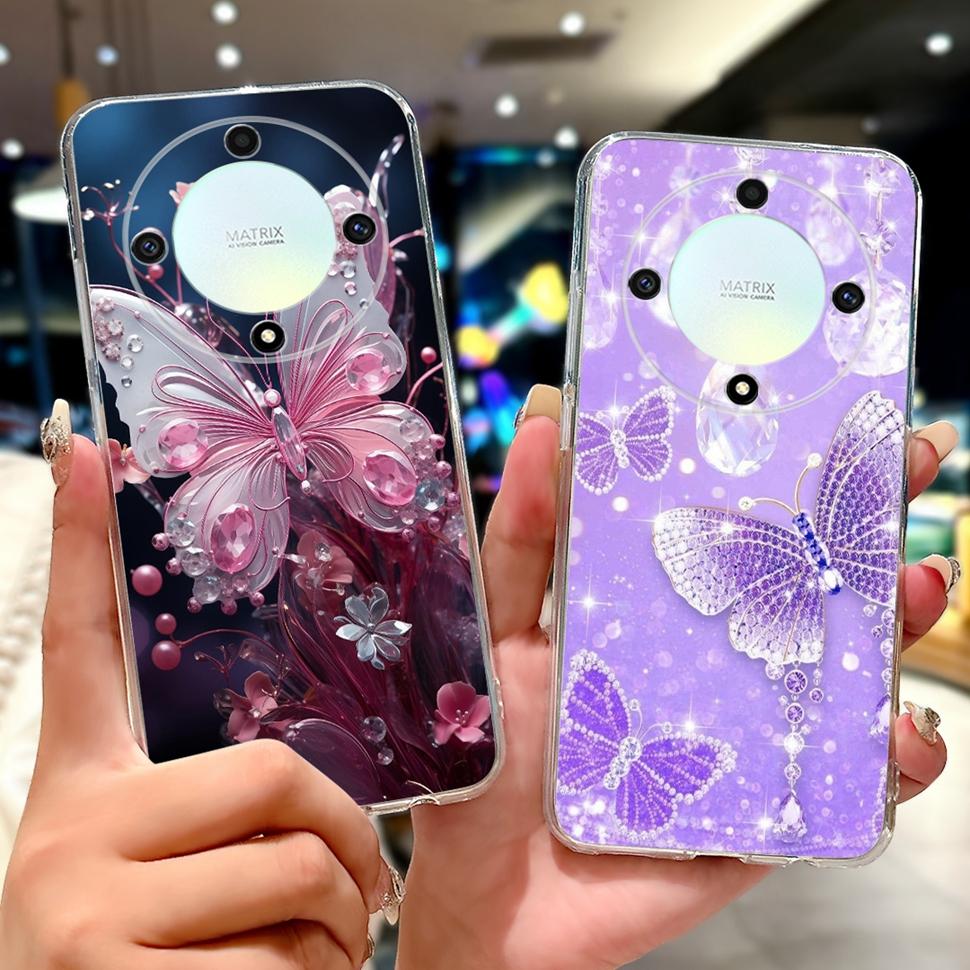 For Honor X9b 5G Case Flowers Butterfly Painted Cover Soft Silicone Casing For Honor X9 X9 b HonorX9b 5G Phone Case