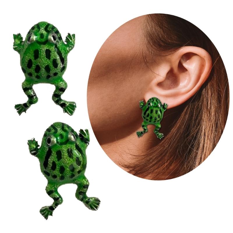 Cute Big Frog Stud-Earring For Women Girls Ear Jewelry Frog Ear Cuff Earrings Party Gifts Haliday Vacation Ornament