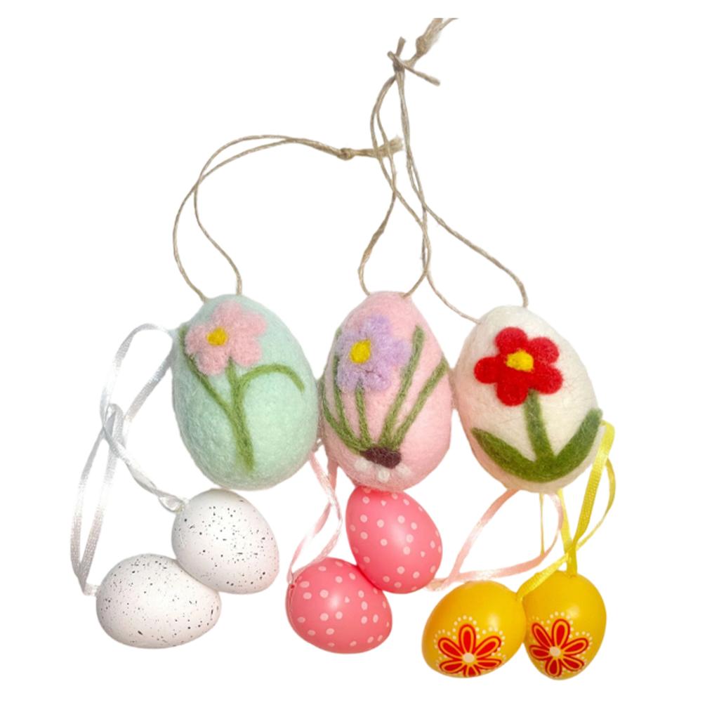 9pcs Eggs Hanging Ornament For Garland Room Decor For Door,Wall Decoration, Tassel Ornament, Party Decoration, Arts & Crafts Supplies